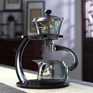 Bộ Trà Thủy Tinh Tự Động Cảm Ứng Thiết Bị Nhà Bếp Cao Cấp Thiết Bị Pha Trà Modern Simple Magnetic Absorber Trà Đạo Gỗ Thủ Công