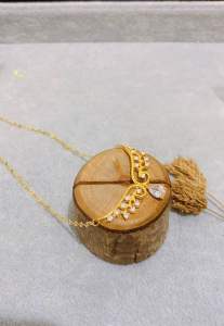 Kalung rumbai permata goldd Titan Wanita