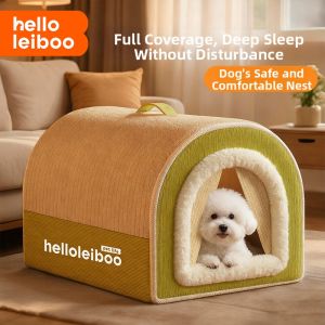 HELLOLEIBOO | Thickened Small Dog Bed Detachable Half-enclosed