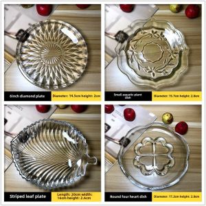 Creative Transparent Crystal Glass Small Fruit Tray KTV Bar round Snack Plate Sunflower Seeds Candy Mini Plate Individual Serving