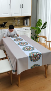 4/6/8 Seater Table Cloth PVC Waterproof Tablecloth Oil Proof Antifouling Cover Dining Table Cloths Picnic Cloth
