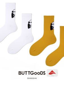 Buttgoods Hip Butt Lesser Panda Socks Cute Funny All Year Round Casual Cotton Socks Men and Women Couple Knee Socks Socks