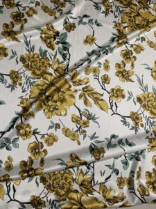 Vải Satin Acetate in Hoa Mới Của Chủ Cửa Hàng Mùa Xuân Hè Thu Váy Quần Áo Đuôi Ngựa Vải Thêu Hoa Vải Thủ Công DIY