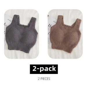 Cashmere Intimates Womens Heattech Vest Womens Fall and Winter Extra Thick Band Chest Pad One-Piece Vest Fleece-lined Base Ride Outwear