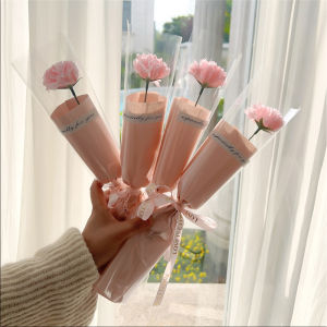 Valentines Day Single Rose Small Bouquet Dried Flower Soap Flower Artificial Full Sky Star Soap Gift Simple Style Floral Simulation