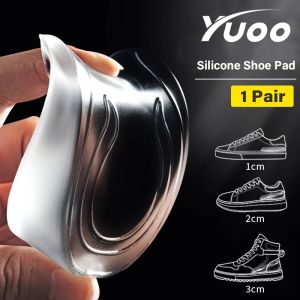 Yuoo 1Pair Silicone Gel Invisible Height Increase Insole Heel Lifting Inserts Shoe Foot Care Protector Elastic Cushion Insert for Men Women