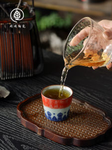 Jingdezhen Blue And White Clay Tea Cup Straight Mouth Cup Small Capacity for Guest Arrival Chinese Style Tea Drinking Cup
