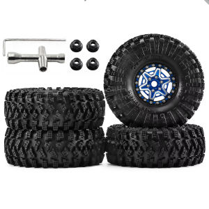 4PCS 1.9" Beadlock Wheel Rims & Tires Upgrade Set for 1/10 SCX10 II III Pro TRX6 D90 GEN7/8 HPI MST RC4WD Upgrade Parts