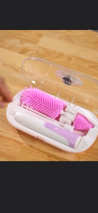 Electric Baby Bottle Brush Set with Water Bottle Cleaner Nipple/Straw Brush Milk Drying Rack UV Disinfection