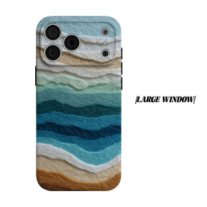 Felt Mountain Wave Phone Case for iPhone 18 17 16 15 14 13 12 11 Air Pro Max Plus Double-layer Cover