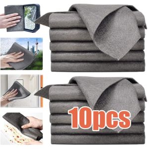 10Pcs Kính Ma Thuật Làm Sạch Rags Khăn Xe Hơi Phổ Thông Cửa Sổ Nhà Gương Kính Khăn Rửa Xe Mềm Khô Vải Giẻ Lau Nhà Bếp