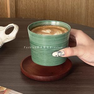 Simple Retro Style Cafe Hot Latte Steam Pitcher Japanese Afternoon Tea Ceramic Milk Cup Coffee Cup Mug