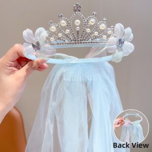 ENEN | Crown Headwear Girls Headband Veil Princess Accessory