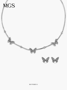 Butterfly Design 925 Silver Necklace Fine Clavicle Chain Womens Birthday Gift Mangyu Silver Original Design Jewelry Accessory