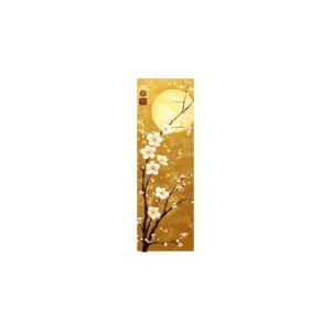 VIKAMA Golden Plum Moonlight Tấm Thảm Treo Tường Cổ Điển Trung Quốc Sang Trọng Cuộn Tranh Nghệ Thuật Mềm Mại Bền Polyester Trang Trí Nhà Trăng Tròn Tem Phòng Khách Ấm Cúng Trang Trí Phòng Ngủ