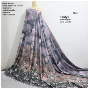Kain silk motif tiedye bunga harga per setengah meter