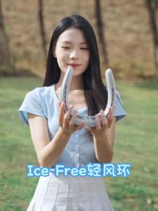 RTAKO Double ice patch Light Air ring fan One day of battery life Neck Leafless Hanging Cooling Fan BP939 Fans