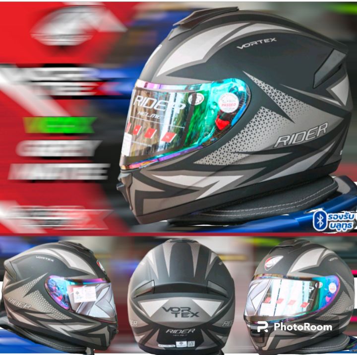 *ไม่มีกล่อง* หมวกกันน็อค Rider Vortex รองรับบลูทูธ | Lazada.co.th