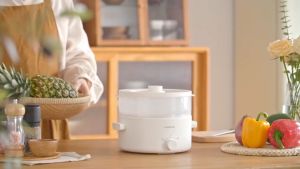 Nồi Điện Đa Năng Bianco 5L Locknlock Electric Multipot EJP134IVY - 2 Tầng - Bảo Hành 2 Năm