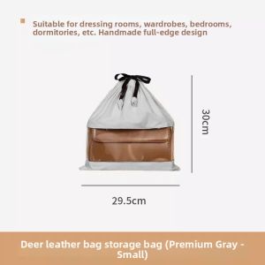Transparent Suede Velvet Bag Storage Bag Luxury Leather Bag Protective Cover Moisture Proof Dust Bag Drawstring Handbag Organizer