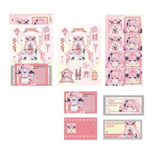 H2Z Whimsical Cute Pomelo Sisters Goo Card Comic-Style Asian Decor Stickers SZ313