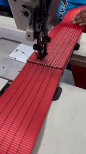 สายพานยกของ 5 ตัน เกรดA (พรีเมียม) มาตรฐานUSA เซฟตี้ 7:1สลิงแบนโพลีเอสเตอร์ สลิงอ่อนชนิดแบน สายยกของ สลิงผ้าใบ สายยกแบน มีห่วงหัว-ท้าย กว้าง 5 นิ้ว