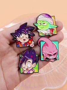 Bandai | Huy Hiệu Cài Áo Dragon Ball Z Bằng Hợp Kim Kim Loại Phụ Kiện Thời Trang Hoạt Hình Dành Cho Quần Áo & Ba Lô - Món Quà Phổ Biến Dành Cho Người Lớn