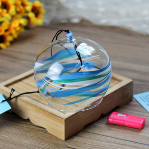 Japanese Style Glass Bell Flower Decorative Hanging Ornament for Car Door Scenic Arrangement Hydrangea Gift for Classmate
