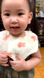 Yếm xô Muslin cho bé  360 độ vải chống thấm nước dành cho trẻ sơ sinh 6 lớp cotton