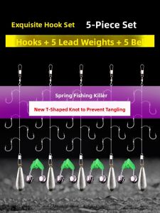 MONLEYTA | Anti-Tangle Fishing Rig with Lead Weight and Ise Ni Gold Sleeve Hooks