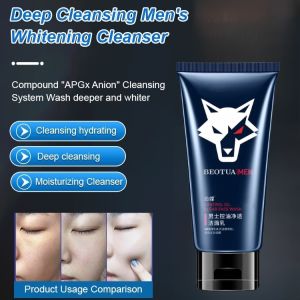 Deep Cleansing Face Wash For Men: Whitening & Brightening Formula With Charcoal & Vitamin C