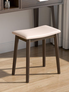 เรียบง่าย ม้านั่งแต่งหน้าไม้เนื้อแข็งที่ทันสมัยห้องรับประทานอาหารห้องนอนใช้ในบ้านเก้าอี้อาน หนัง ที่นั่งผู้ใหญ่คุณภาพที่เหมาะสมประเภทหรูหรา