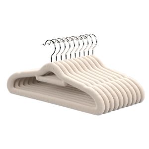 High-End Velvet Clothes Hangers Thickened Super Thin Home Use Non-Slip Traceless Wardrobe Clothes Drying Hooks for Adults