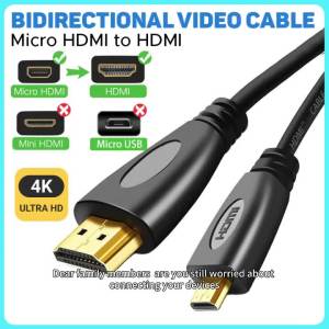 xiede | Micro HDMI-Compatible to HDTV Cable Converter 3D 1080P 4K High Speed Adapter for Tablet HDTV Camera HDMI-Compatible Cable