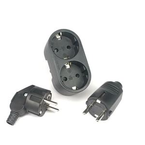 Bolantedz 2 Socket Multiple Plug Power Strip Socket Distribution Adapter 16A/250V German Standard Power Supply Plug Adapter