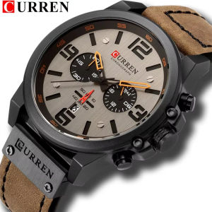 CURREN 8314 Top Brand Mens Sports Watch Luxury Waterproof Calendar Mens Watch Military Leather Mens Clock Relogio Masculino