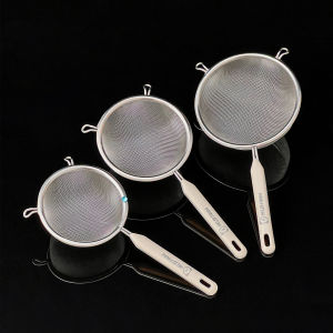 304 Stainless Steel Colander Durable Residue Strainer Plastic Handle Fine Mesh Oil Skimmer Spoon Flour Sieve Kitchen Accessories