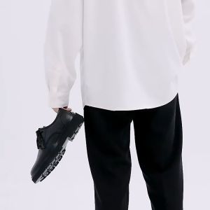 แฟชั่น รองเท้าหนังสำหรับผู้ชาย ออกซ์ฟอร์ด สีดำ รองเท้าป้องกันการลื่น เป็นทางการ Casual รองเท้าผู้ชาย