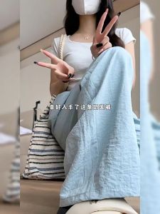 Casual pants high waisted slim fit loose straight leg pants for women