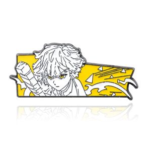 Bandai | Demon Slayer Kimetsu No Yaiba Tanjiro Inosuke Nezuko Anime Kim Loại Thổ Cẩm Huy Hiệu Hoạt Hình Dễ Thương Ba Lô Pin Cosplay Quà Tặng