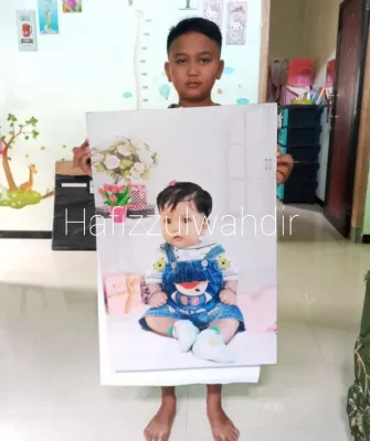 CETAK FOTO 20R 40X30 BESAR BINGKAI MDF LAMINASI GLOSSY MENGKILAP ANTI AIR COD