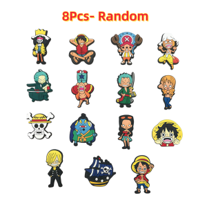 Bandai | 1/8/15Pcs One Piece Anime Shoe Charms Luffy and Zoro Character Shoe Stickers DIY Shoe Accessory Decorations Suitable as Gifts