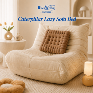Bluewhite Lazy Sofa Single Sofa Caterpillar Lazy Sofa Reclining Bedroom Balcony Sofa Bed Small Apartment Living Room Leisure Chair Reclining Can Sleep