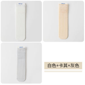 ถุงเท้าเด็กผู้หญิงยาวถึงเข่า ถุงเท้าตาข่ายบาง ถุงเท้าฤดูใบไม้ผลิและฤดูร้อน ถุงเท้าเด็ก ถุงเท้าผ้าฝ้ายผสม ความยาวถึงเข่า