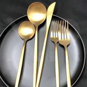 Mins Living Stainless Steel Cutlery Set Thickened Gold Silver Fork Spoon Knife Luxury Tableware Silverware Sudu Garfu Gold Coffee Table Set Cup And Saucer Set - Lazada