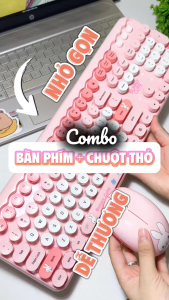 Bộ bàn phím chuột không dây Bunny Cute - chuột máy tính không dây bàn phím MOFII hồng dễ thương Wireless