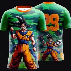 Bandai | Summer 2026 Dragon Ball Wukong "Green Green Attack" 29 Football Theme 3D Print Breathable T-shirt Adult Parent-child Top