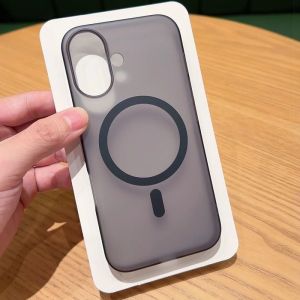 Ultra-thin Matte Magnetic Case For iPhone 16E 16 15 14 13 12 11 Pro XR X XS Max 8 7 Plus Translucent For Magsafe Hard PC Cover