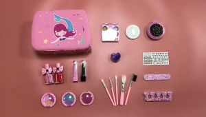 KADAIE Girls Makeup Toys Kosmetik Kotak Bermain Princess Makeup Girl Toy Play Set Lipstik Eye Shadow