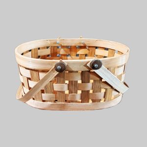 Keranjang bambu oval - keranjang bambu tangkai - keranjang hampers - keranjang bambu aesthetic - keranjang anyaman